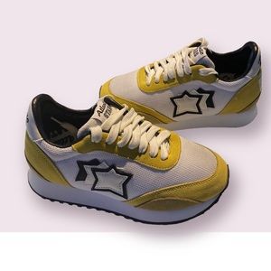 ATLANTIC STARS - ALTAIR Yellow/White Suede/Mesh Women’s Sneakers Size 35 US 5